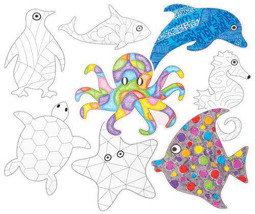 ColourMe Cardboard Sea Creatures Pack of 24