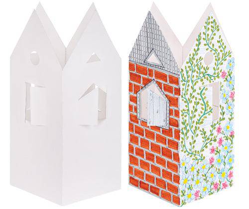 Pre-cut Cardboard House 18.2 x 30cm Pack of 10