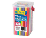 Basics Thin Markers Coloured Pack of 60