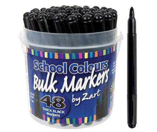 School Markers Black Pack of 48