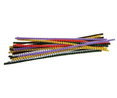 Chenille Stems Striped 6mm x 30cm Pack of 100