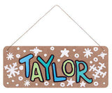 Hanging Signage Board White and Kraft