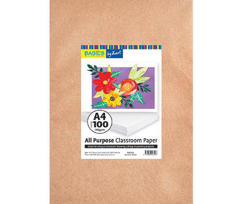 All-Purpose Classroom Paper by Zart A4 Pack of 100