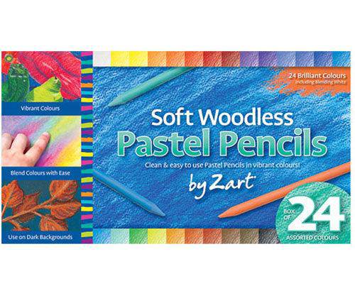 Zart Woodless Soft Pastel Pencils Pack of 24