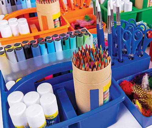 ColourSorts Classroom Organisers by Zart: Scissor & Brush Storage Block - Zart