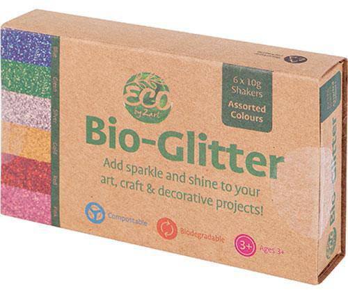 Bio Glitter Coloured Mini Shakers Pack of 6