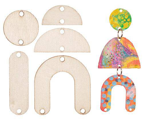 Wooden Earring Drop Pieces Pack of 90 - Zart