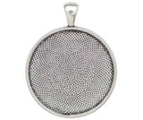 Pendant Cabochon Setting 30mm Silver Pack of 30