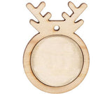 Wooden Reindeer Pendants with Cabochon Pack of 10