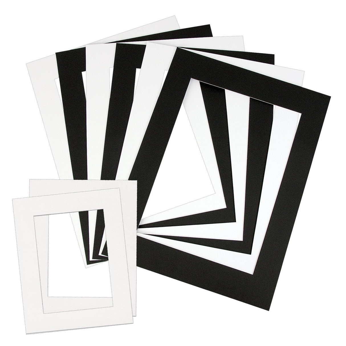 Pre-Cut Mounts Black & White Pack of 10