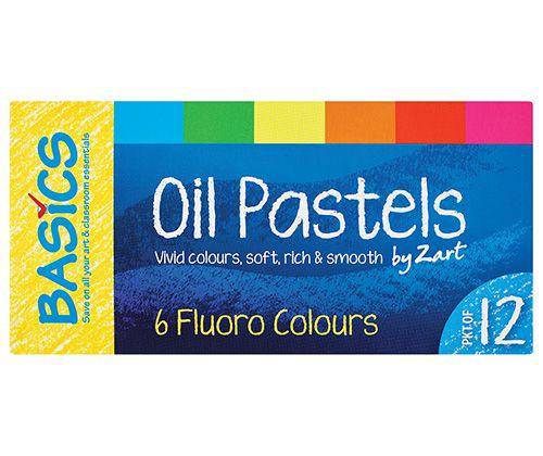 Basics Oil Pastels Fluorescent Colours Pack of 12