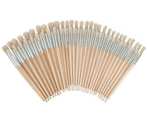 Hog Hair Assorted Size Bristle Brushes Pack of 60