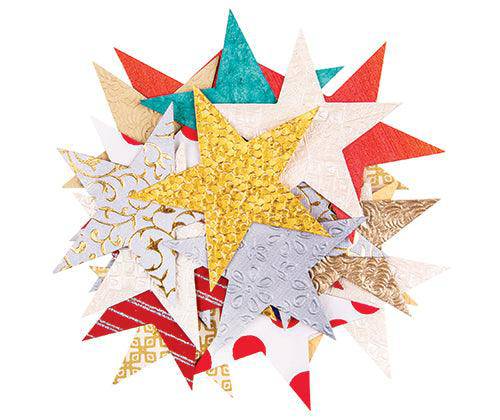 Handmade Paper Stars Xmas Colours Pack of 100