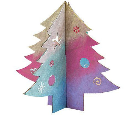 Papier-mache 3D Interlocking Christmas Trees Pack of 10