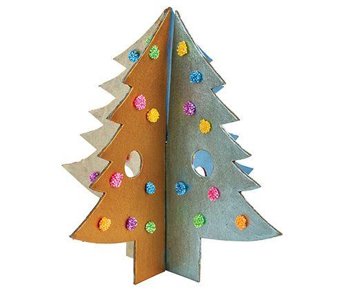 Papier-mache 3D Interlocking Christmas Trees Pack of 10