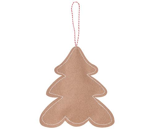 Stitched Kraft Christmas Ornaments Pack of 10