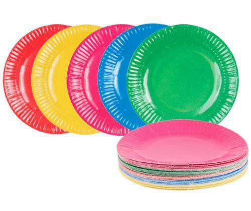 Coloured Paper Plates 18 cm Pack of 50