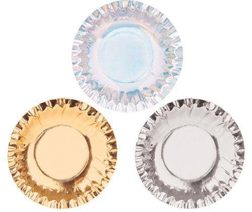 Paper Plate Metallic 9.5cm Assorted Pack of 60