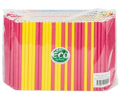 ECO Paper Straws 8mm x 19.7cm Coloured Pack of 500