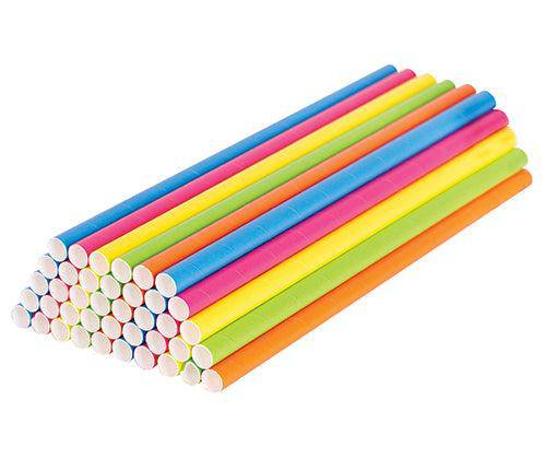 ECO Paper Straws 8mm x 19.7cm Coloured Pack of 500