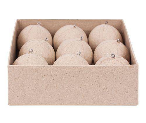 Papier-mache Baubles 60mm Pack of 9