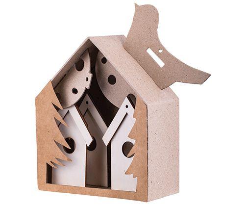 Papier-mache House Pack of 12