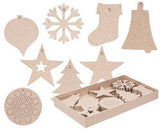 Papier-mache Xmas Decorations Pack of 80