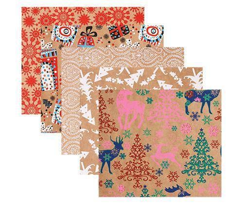 Christmas Kraft Paper Assorted Pack of 40