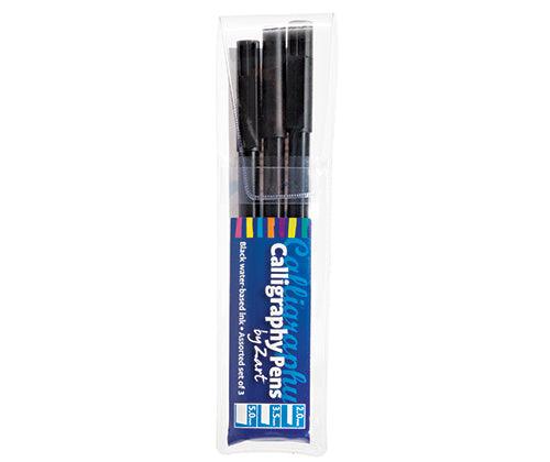 Calligraphy Pen Assorted Sizes Black Pack of 3 - Zart