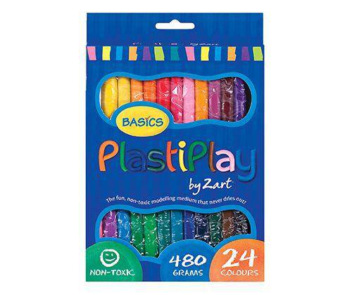 PlastiPlay Coloured Clay Pack of 24