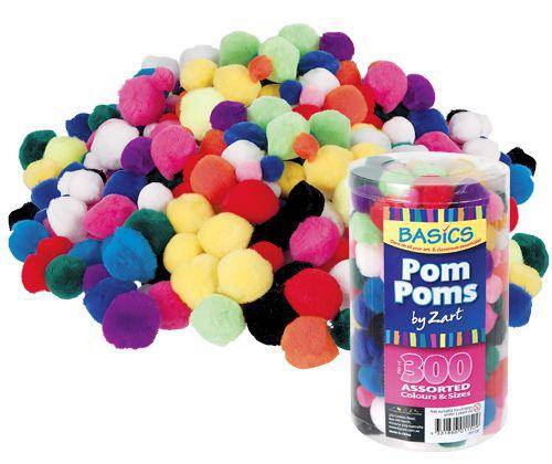 Basics Pom Poms Assorted Pack of 300