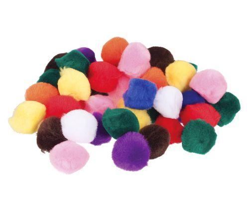 Pom Pom Coloured 25mm Pack of 100