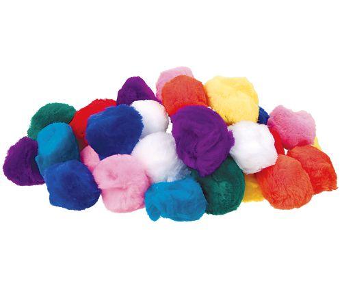 Pom Pom Coloured 50mm Pack of 50