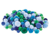 Pom Poms Assorted Cool Colours Pack of 300