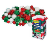 Pom Poms Christmas Colours Pack of 300