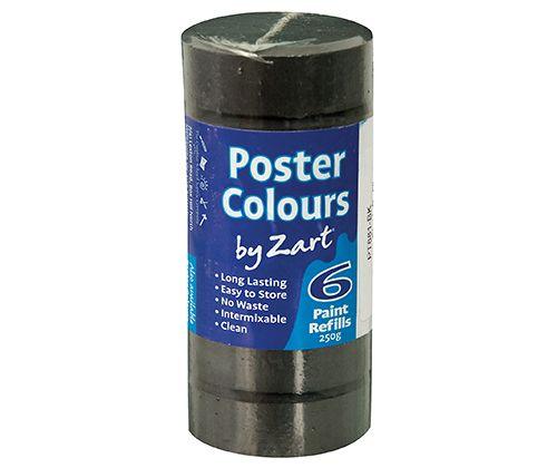 Poster Colours Paint Refills by Zart Pack of 6