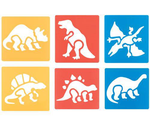 Dinosaur Stencils 15.2 x 15.2cm Pack of 6