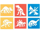 Dinosaur Stencils 15.2 x 15.2cm Pack of 6