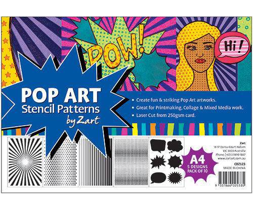 Pop Art Stencil Patterns by Zart Pack of 10 | Zart