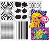 Pop Art Stencil Patterns by Zart Pack of 10