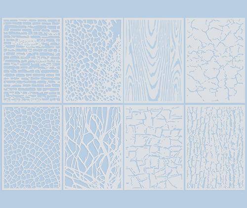 Zart Stencil and Rubbing Sheets A4 Textures Pack of 8