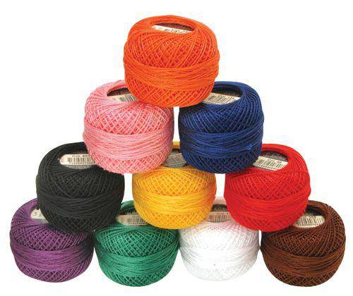 Perle #8 Coloured Cotton Thin Pack of 10