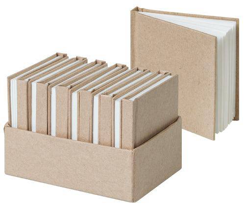 Kraft Mini Notebooks 7.5 x 7.5cm Pack of 12