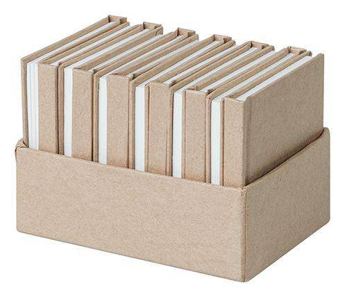 Kraft Mini Notebooks 7.5 x 7.5cm Pack of 12