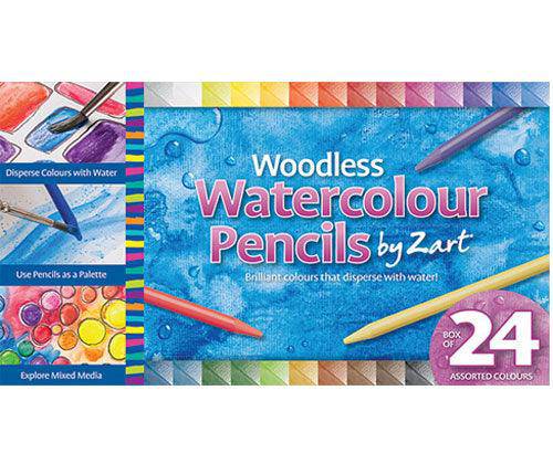 Zart Woodless Watercolour Pencils Pack of 24