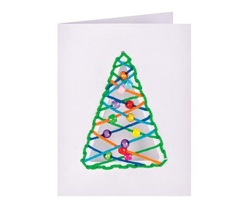 Christmas Cut-out Threading Card Pack of 10