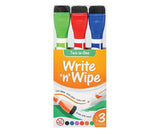 Write 'n' Wipe Whiteboard Markers 6 Colours Pack of 3