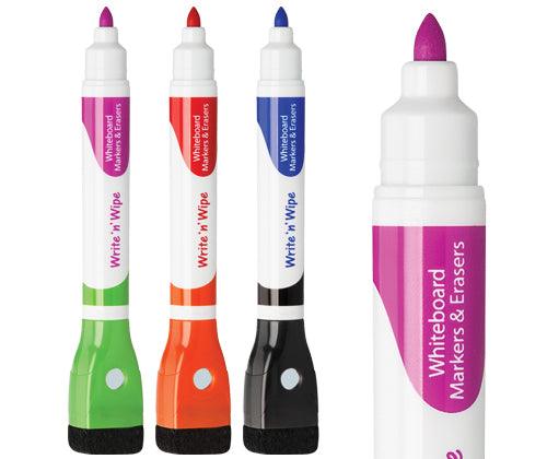 Write 'n' Wipe Whiteboard Markers 6 Colours Pack of 3