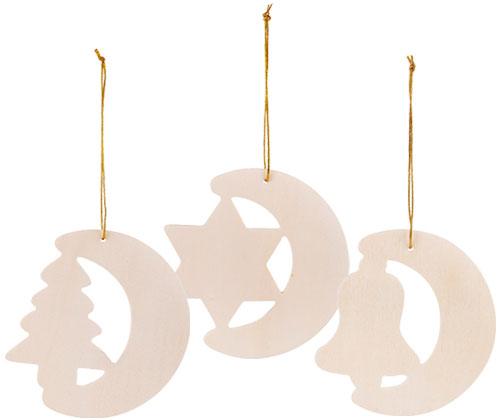 Wooden Christmas Shapes Pack of 12