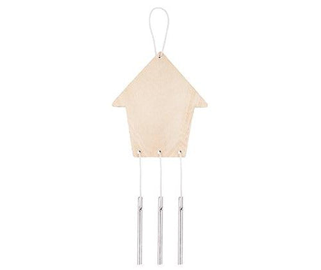 Wooden Garden Wind Chimes House Pack of 10